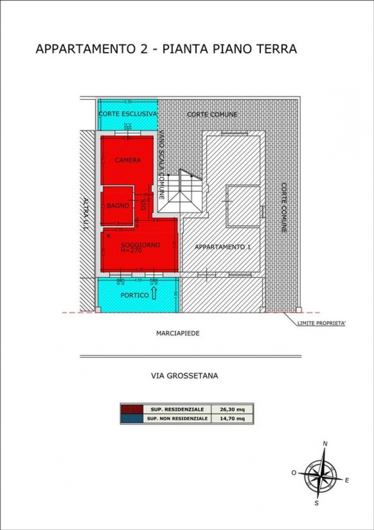 Monolocale con ingresso indipendente, e corte esclusiva
